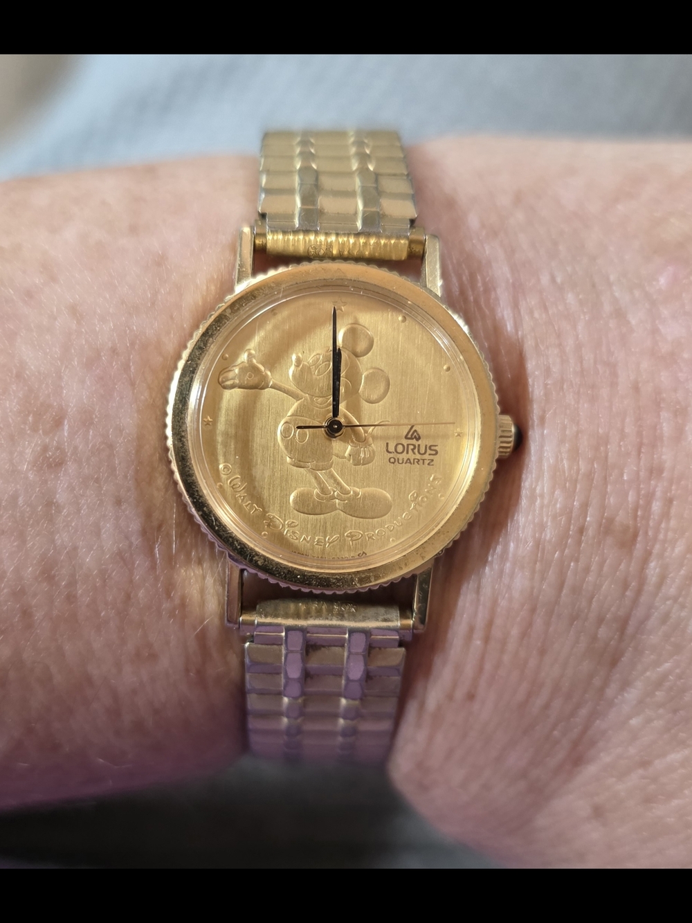 Gold Tone Mickey Mouse Quartz Watch - Gold